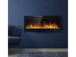 Chimenea eléctrica CHICAGO, chimenea de pared empotrada, L101.6 x D14 x H54.6