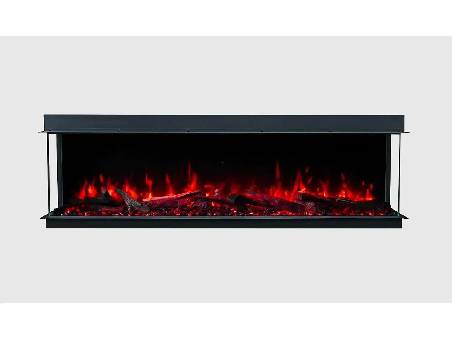 Chimenea eléctrica de 3 caras SOLIS 120 - fuego premium, empotrada - 120x30x46 cm - LED decorativa con calefacción 750/1500 W