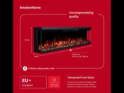 Chimenea eléctrica de 3 caras UNITY 107 - fuego premium, de pared o empotrada - 107x19x36 cm - LED decorativa con calefacción 900/1800W