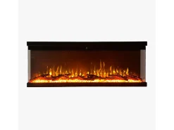 Chimenea eléctrica de pared, chimenea empotrada de 3 lados, BOSTON130 L127 x D20 x H44