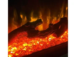 Chimenea eléctrica de pared, chimenea empotrada de 3 lados, BOSTON130 L127 x D20 x H44
