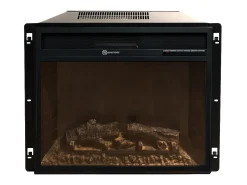 Chimenea eléctrica de pie JEFFERSON en madera negra L 89,5 x H 90,5 x D 28