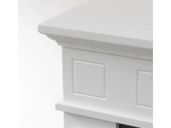 Chimenea eléctrica de pie JEFFERSON en madera blanca L 89,5 x H 90,5 x P 28