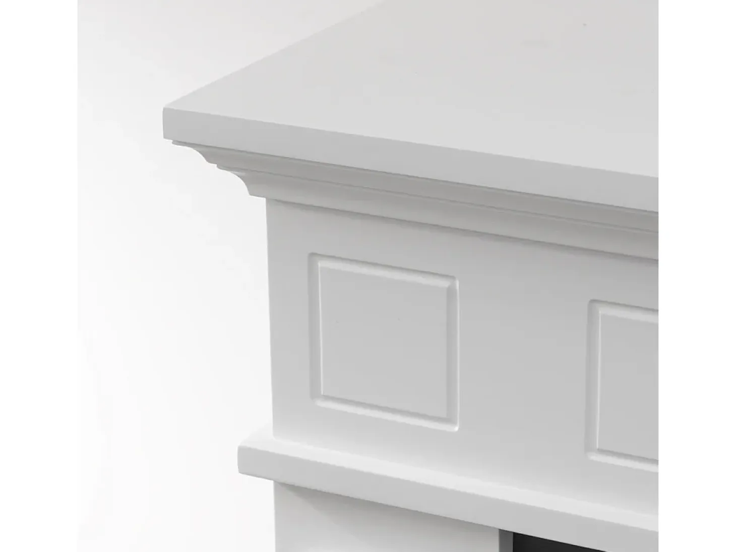 Chimenea eléctrica de pie JEFFERSON en madera blanca L 89,5 x H 90,5 x P 28