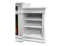 Chimenea eléctrica de suelo BIDEN de madera blanca L179 x P48 x H85