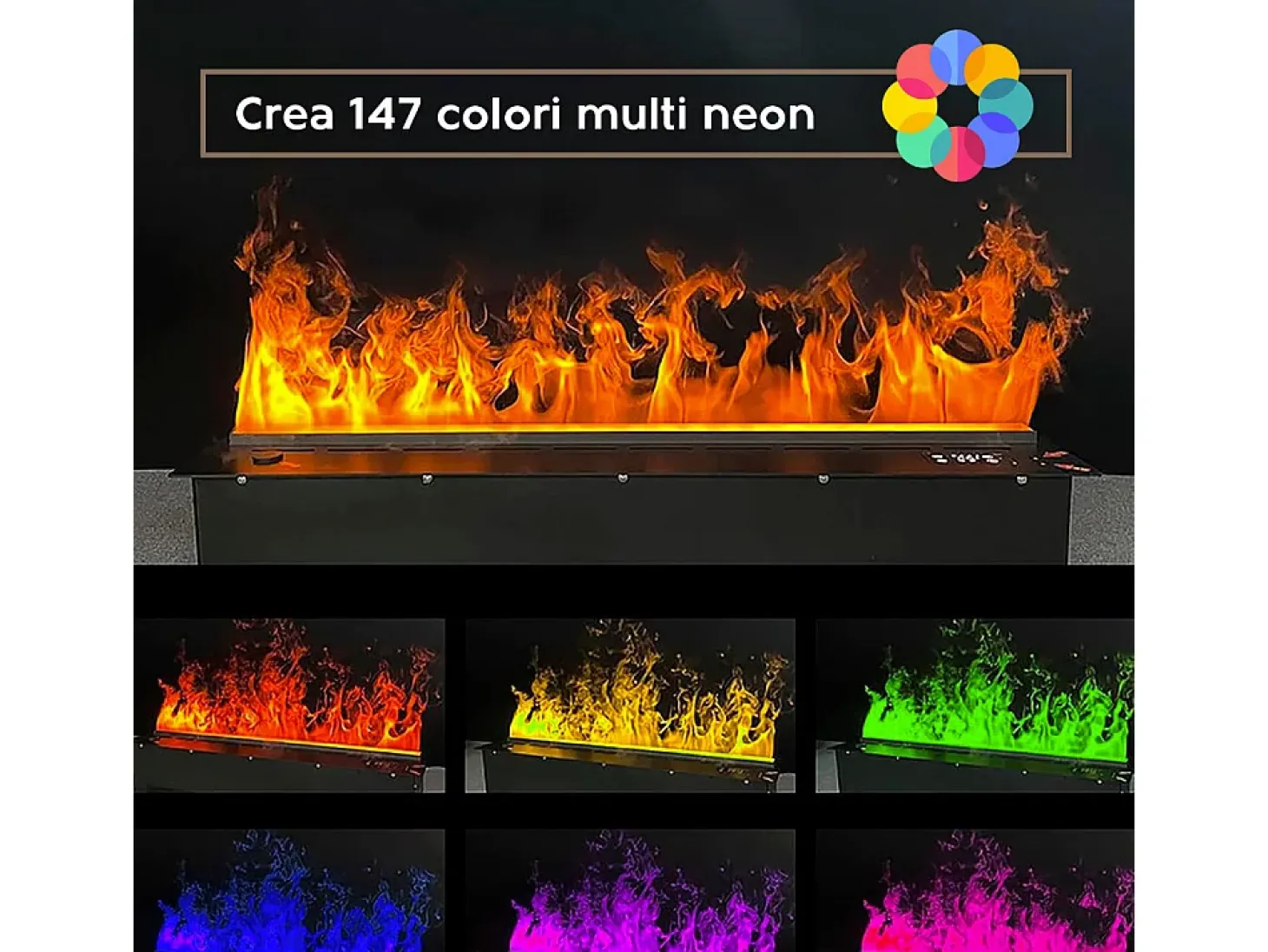 Chimenea eléctrica de vapor de agua con quemador incorporado 3D APP 100 PRO-LINE