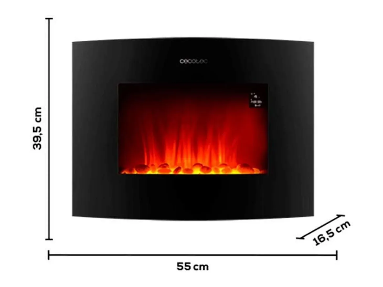 Chimenea eléctrica decorativa Ready Warm 2250 Curved Flames Connected Cecotec 2000W control vía App