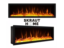 Chimenea eléctrica LED, 107x25x38cm, Salón - Comedor, Chimenea eléctrica, Negro