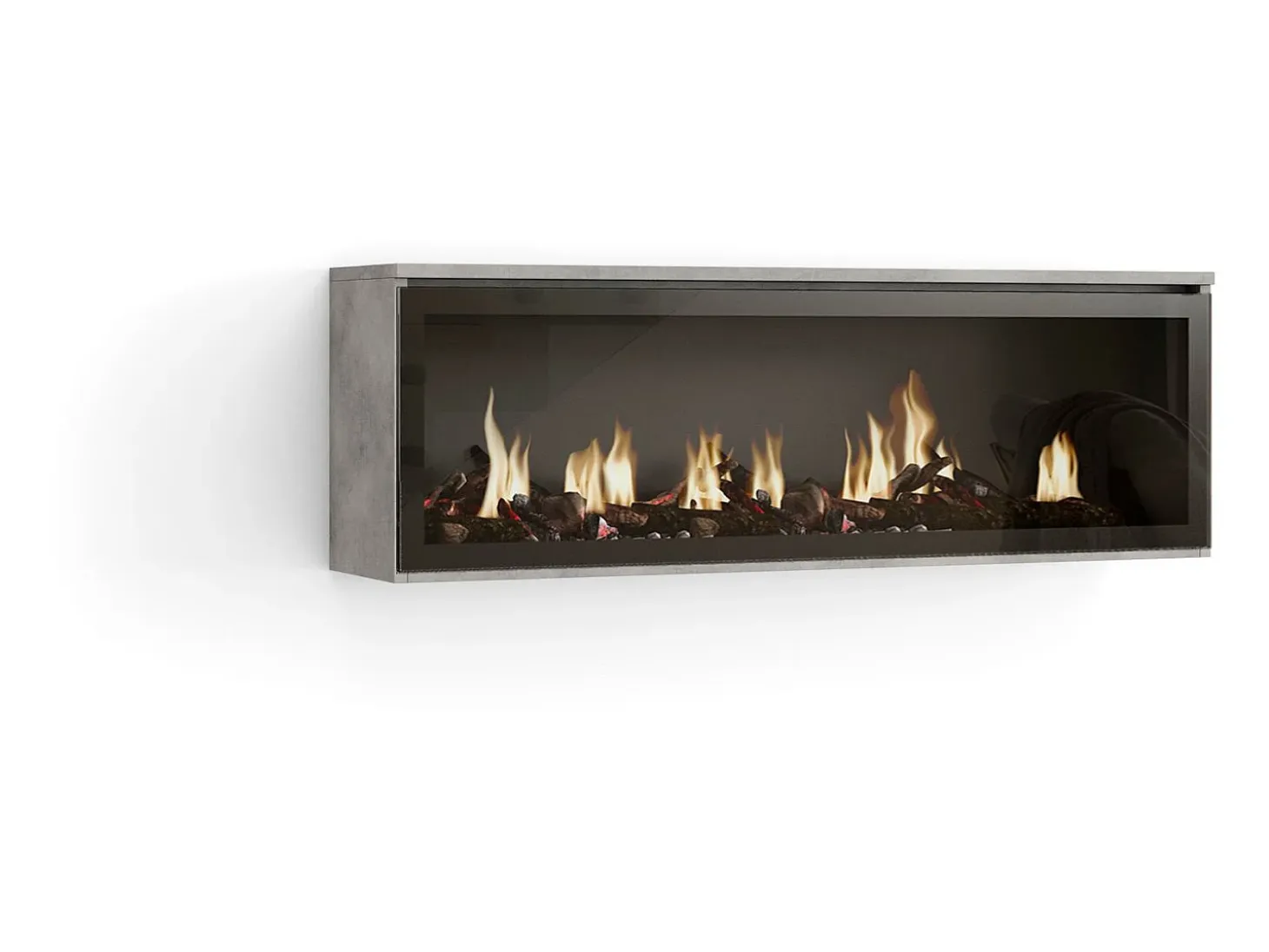 Chimenea eléctrica LED, 107x25x38cm, Salón - Comedor, Chimenea eléctrica, Cemento