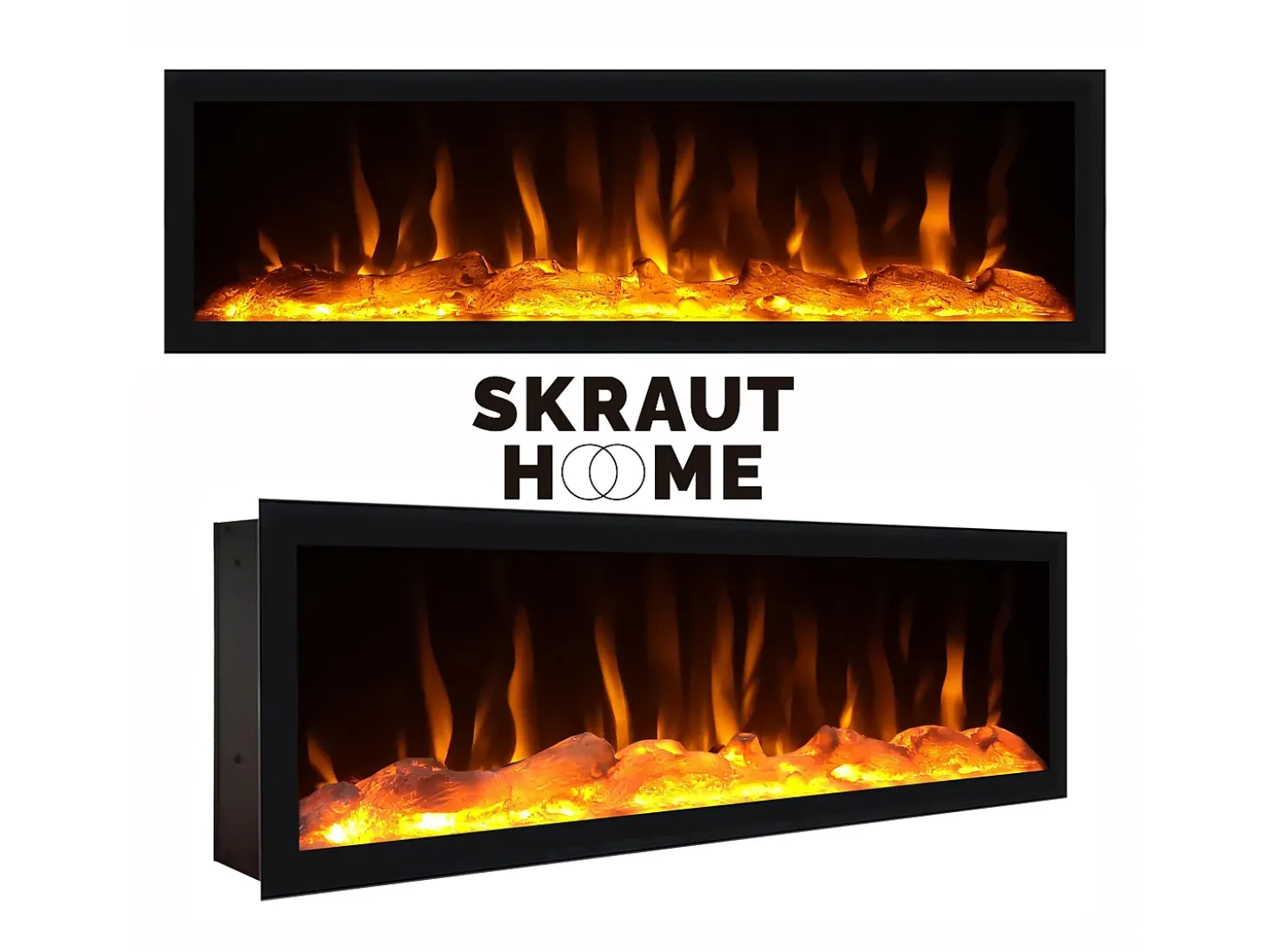 Chimenea eléctrica LED, 107x25x38cm, Salón - Comedor, Chimenea eléctrica, Cemento