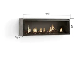 Chimenea eléctrica LED, 107x25x38cm, Salón - Comedor, Chimenea eléctrica, Cemento
