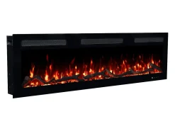 Chimenea eléctrica MONARCH 183 - fuego premium - de pared y empotrados - 183x13x35 cm - chimenea LED con calefacción 900/1800 W