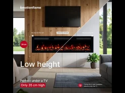 Chimenea eléctrica MONARCH 107 - fuego premium - de pared y empotrados - 107x13x35 cm - chimenea LED con calefacción 900/1800 W