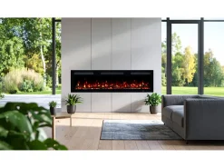 Chimenea eléctrica MONARCH 107 - fuego premium - de pared y empotrados - 107x13x35 cm - chimenea LED con calefacción 900/1800 W