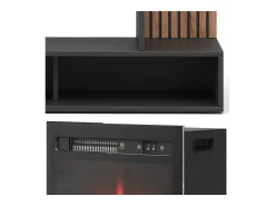 Chimenea eléctrica negro 100x25x80 lynea