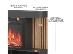 Chimenea eléctrica negro 100x25x80 lynea