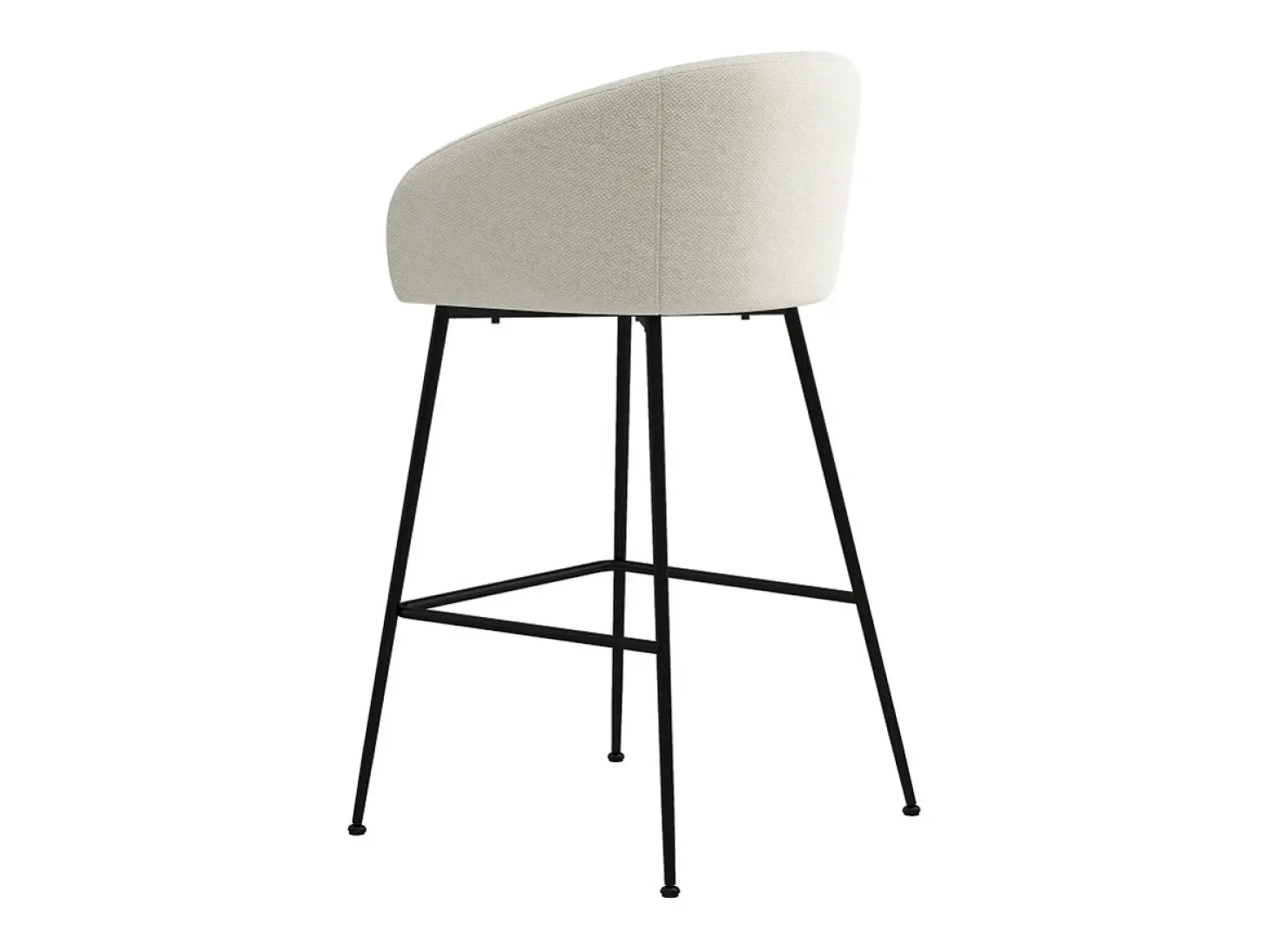 CHLOE-Silla de bar de tela ecru (x2)