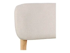 CLIFF-Taburete de bar, tela Ecru y madera natural (x2)