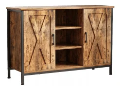 CÓMODA ARMARIOS LATERALES CON ESTANTES ABIERTOS CÓMODA VINTAGE COCINA SALÓN LOFT