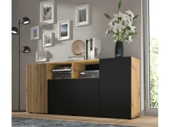Cómoda AURIS 180x42x82 Crema & Negro