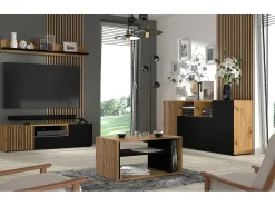 Cómoda AURIS 180x42x82 Crema & Negro