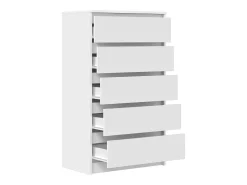 Cómoda blanca 60x36x103 cm Madera contrachapada