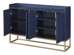 Cómoda buffet 120x30x80 cm minimalista moderna sin tirador - Azul