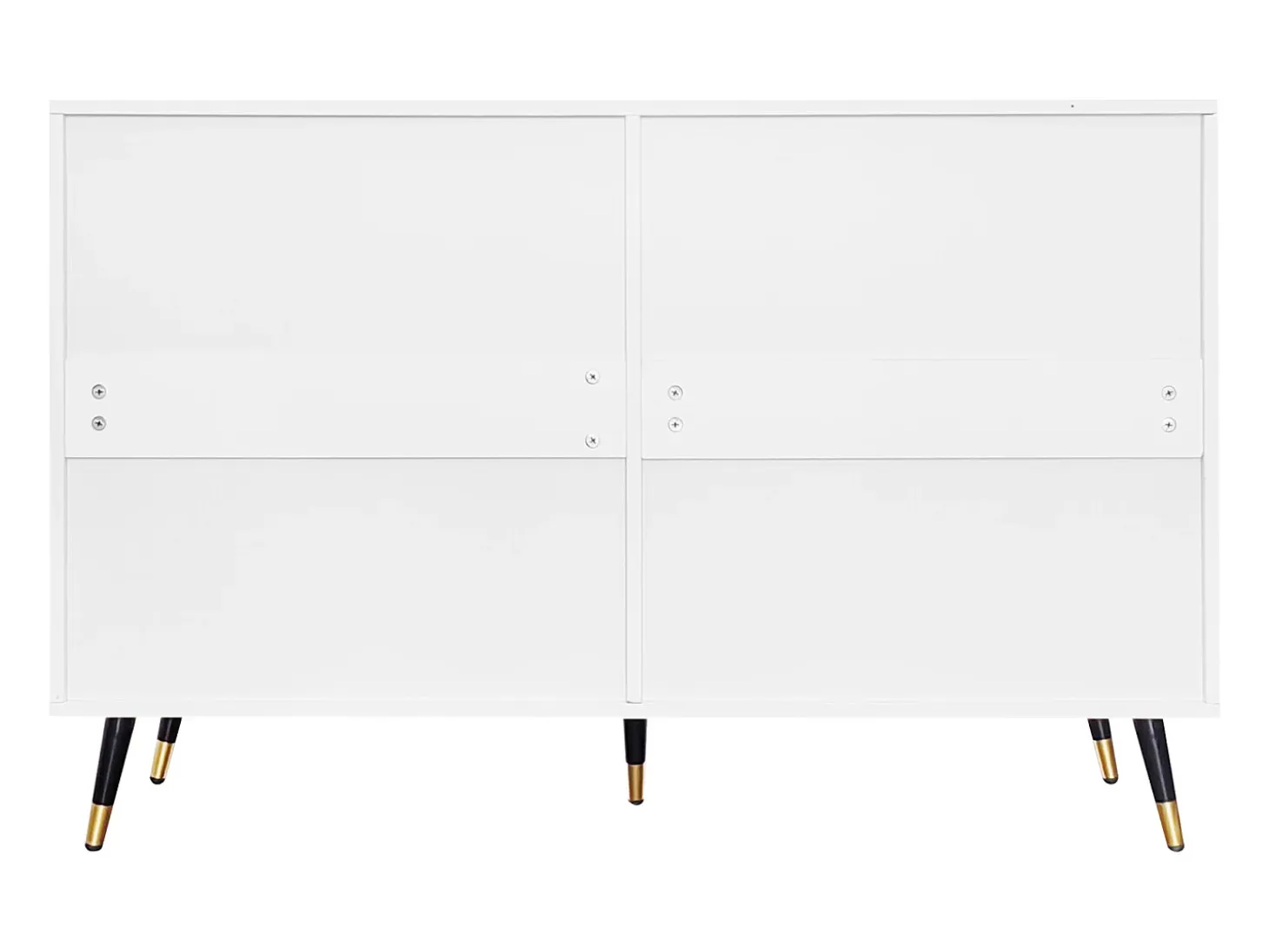 Cómoda de 6 cajones, mueble de almacenaje blanco con patas y tiradores dorados