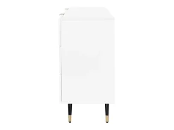 Cómoda de 6 cajones, mueble de almacenaje blanco con patas y tiradores dorados