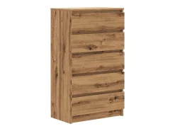 Cómoda de roble artesanal 60x36x103 cm madera de ingeniería