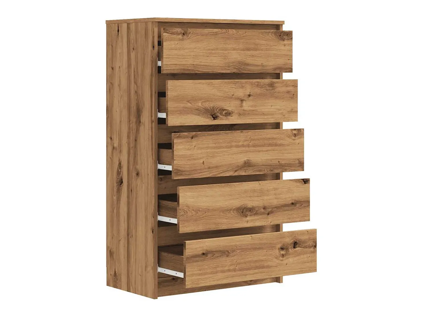 Cómoda de roble artesanal 60x36x103 cm madera de ingeniería
