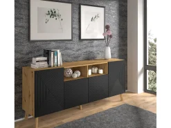 Cómoda LUXI 195x42x80 Crema & Negro