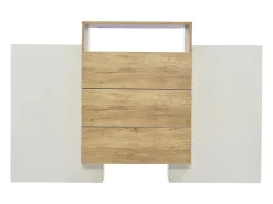Cómoda moderna de madera estructurada con cajones de almacenaje - L 140 x P 30 x H 78 cm