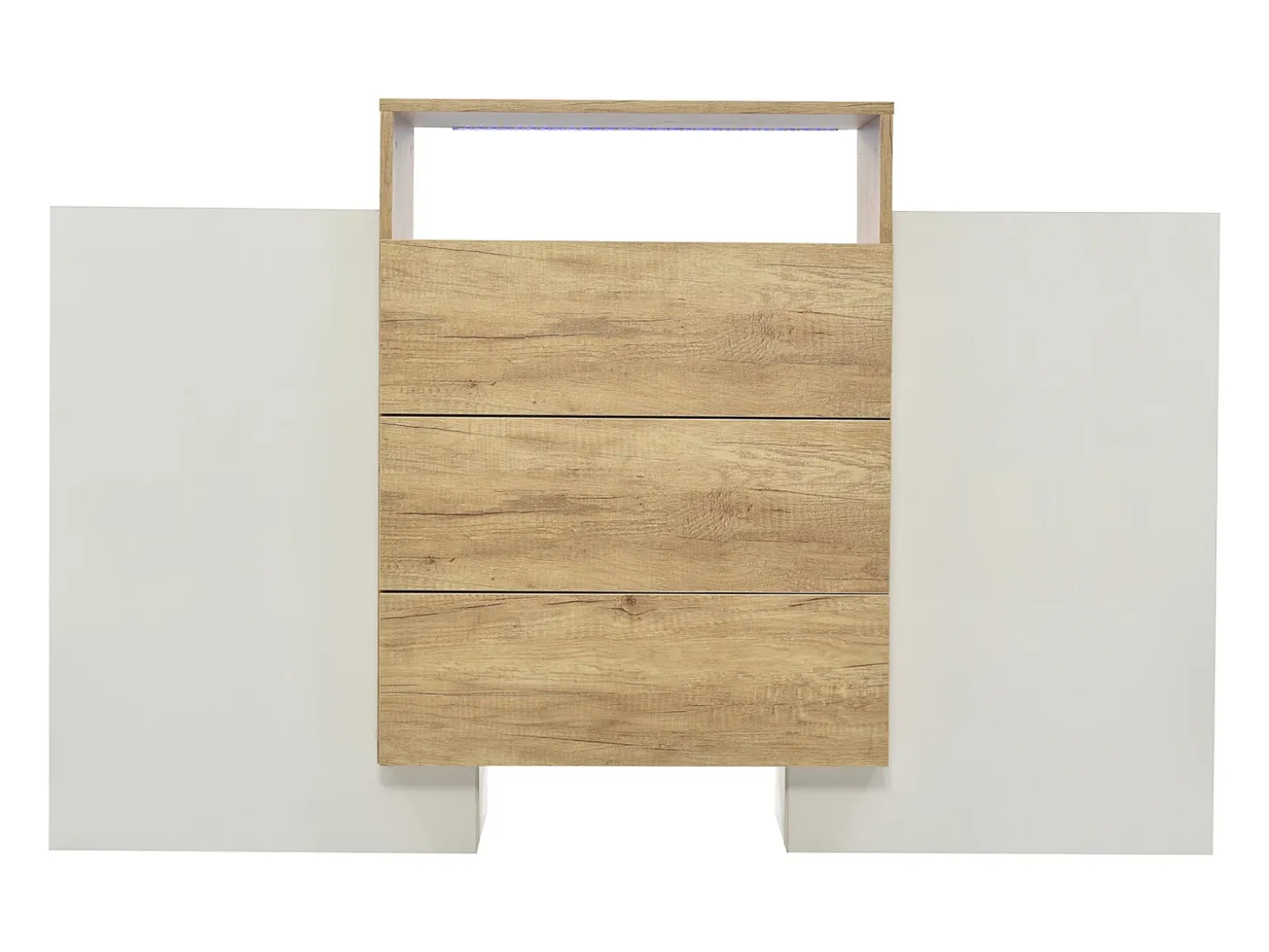 Cómoda moderna de madera estructurada con cajones de almacenaje - L 140 x P 30 x H 78 cm