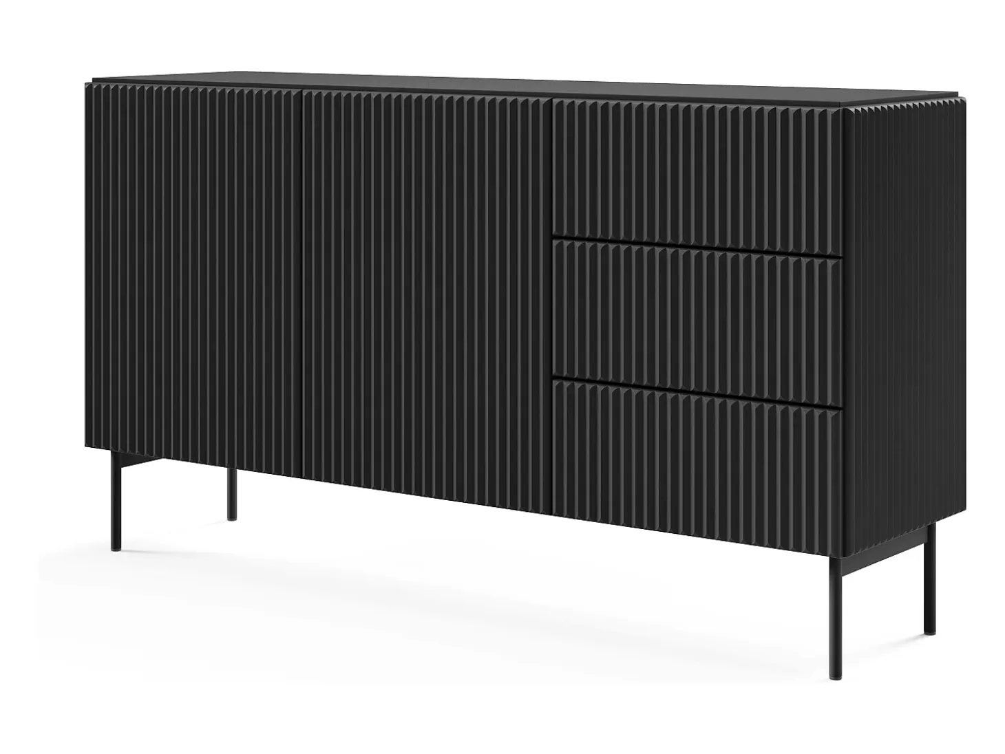 Cómoda, negro, 147 x 81,2 x 39,8 cm