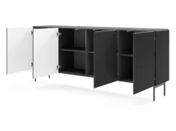Cómoda, negro, 195,2 x 81,2 x 39,8 cm
