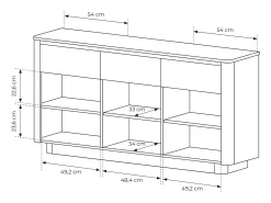 Cómoda, roble cremona, 163,2 x 82,9 x 38,1 cm