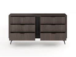 Cómoda, roble Dunin combinado con negro, 163,2 x 81,2 x 38 cm