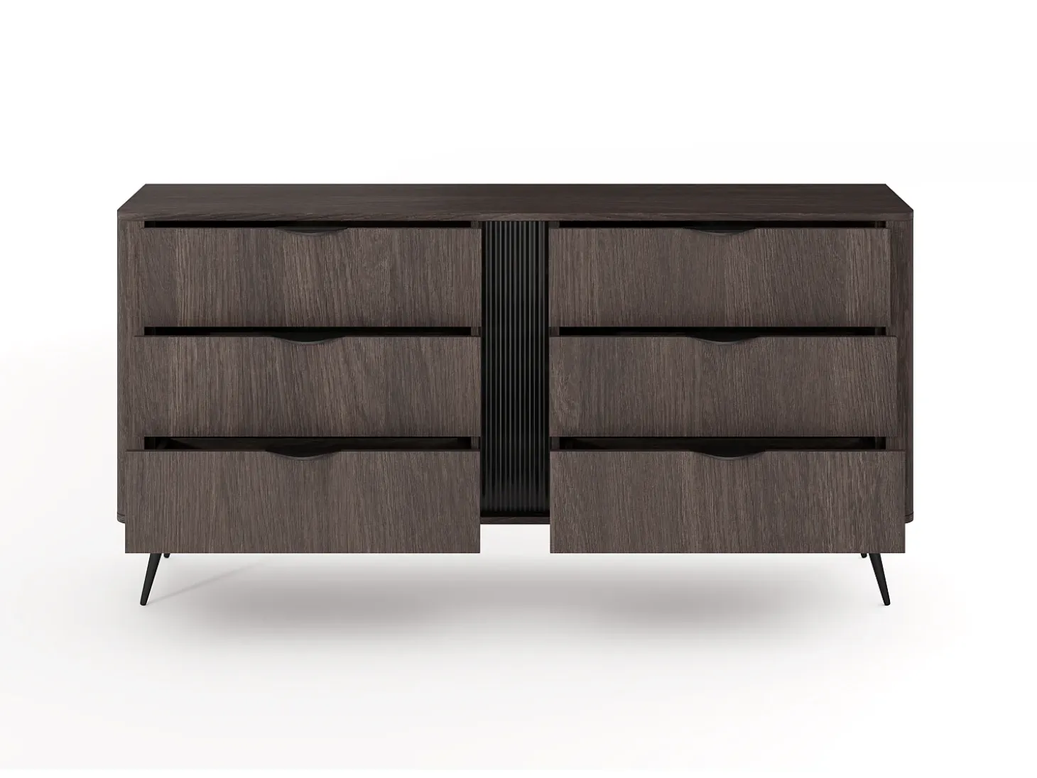 Cómoda, roble Dunin combinado con negro, 163,2 x 81,2 x 38 cm