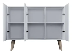 Cómoda Rolia 3 puertas 120 cm-Color Gris claro
