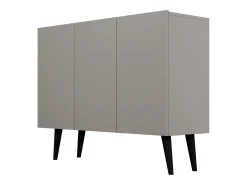 Cómoda Rolia 3 puertas 120 cm-Color Gris claro