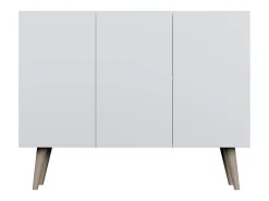 Cómoda Rolia 3 puertas 120 cm-Color Gris claro