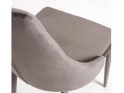 Cómoda silla de terciopelo y estructura de madera gris Volki - Juego de 2