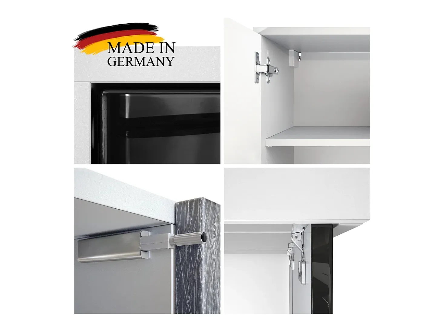 Cómoda Vladon Cuba - negro mate/burdeos de alto brillo - Aparador moderno para su salón - (AnxAlxPr) 182x53x35 cm