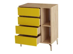 Cómoda YUMİ color roble Amarillo 70x40x86 cm