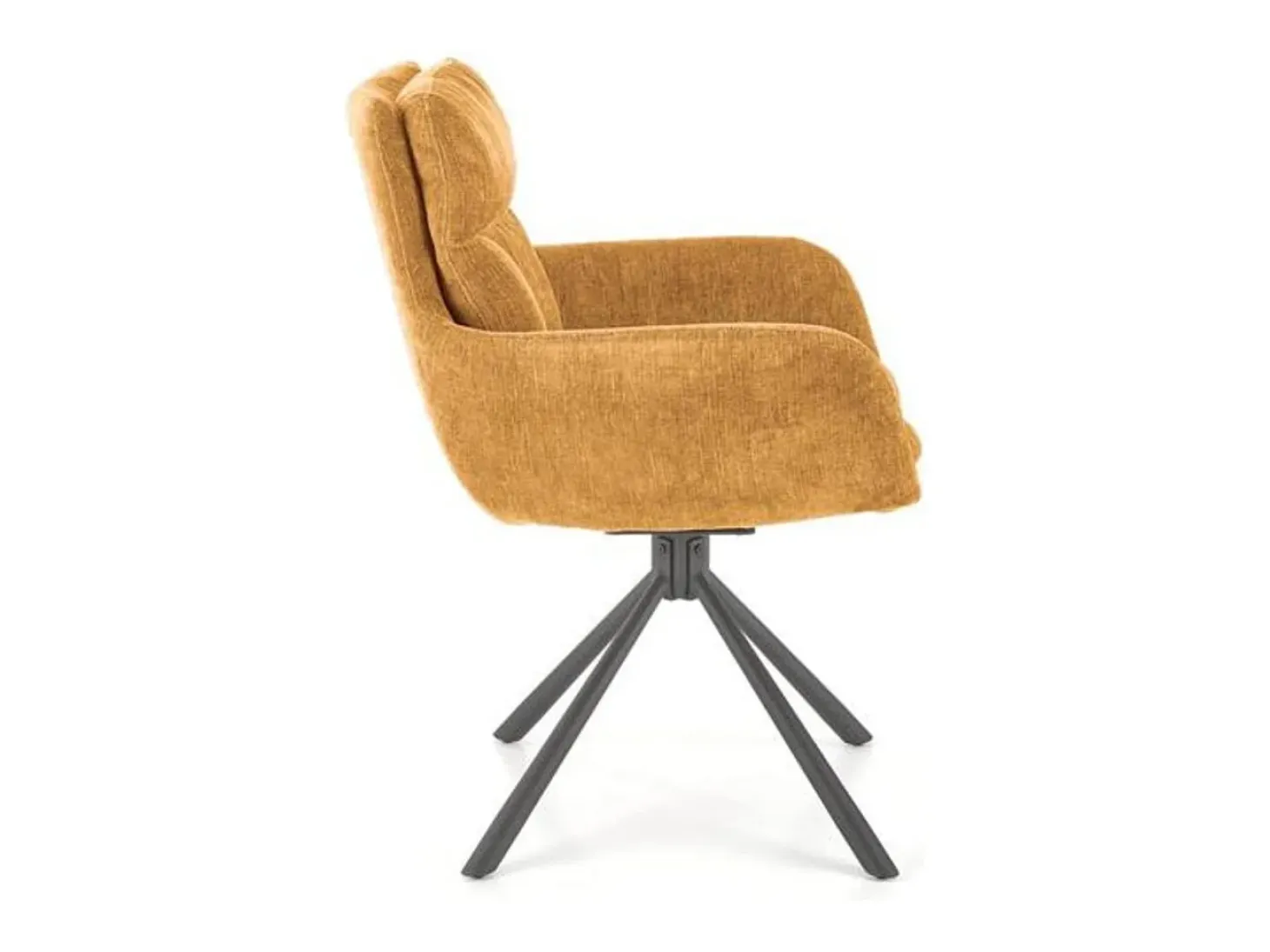 Cómodo sillón giratorio de diseño en tejido amarillo Edge