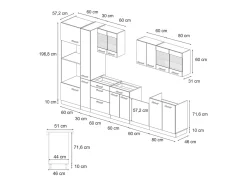 Cocina antracita casa de campo/antracita 350x60x81.6 r-line