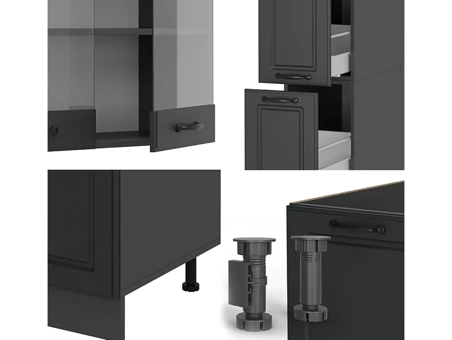 Cocina antracita casa de campo/antracita 350x60x81.6 r-line