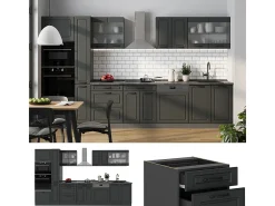Cocina antracita casa de campo/antracita 350x60x81.6 r-line