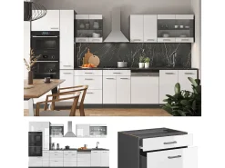 Cocina blanco brillo/antracita 350x60x81.6 r-line
